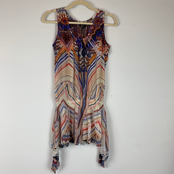 MUSHKA BY SIENNA‎ ROSE Colorful Boho Graphic Sleeveless Tunic Sz S - Picture 1 of 8